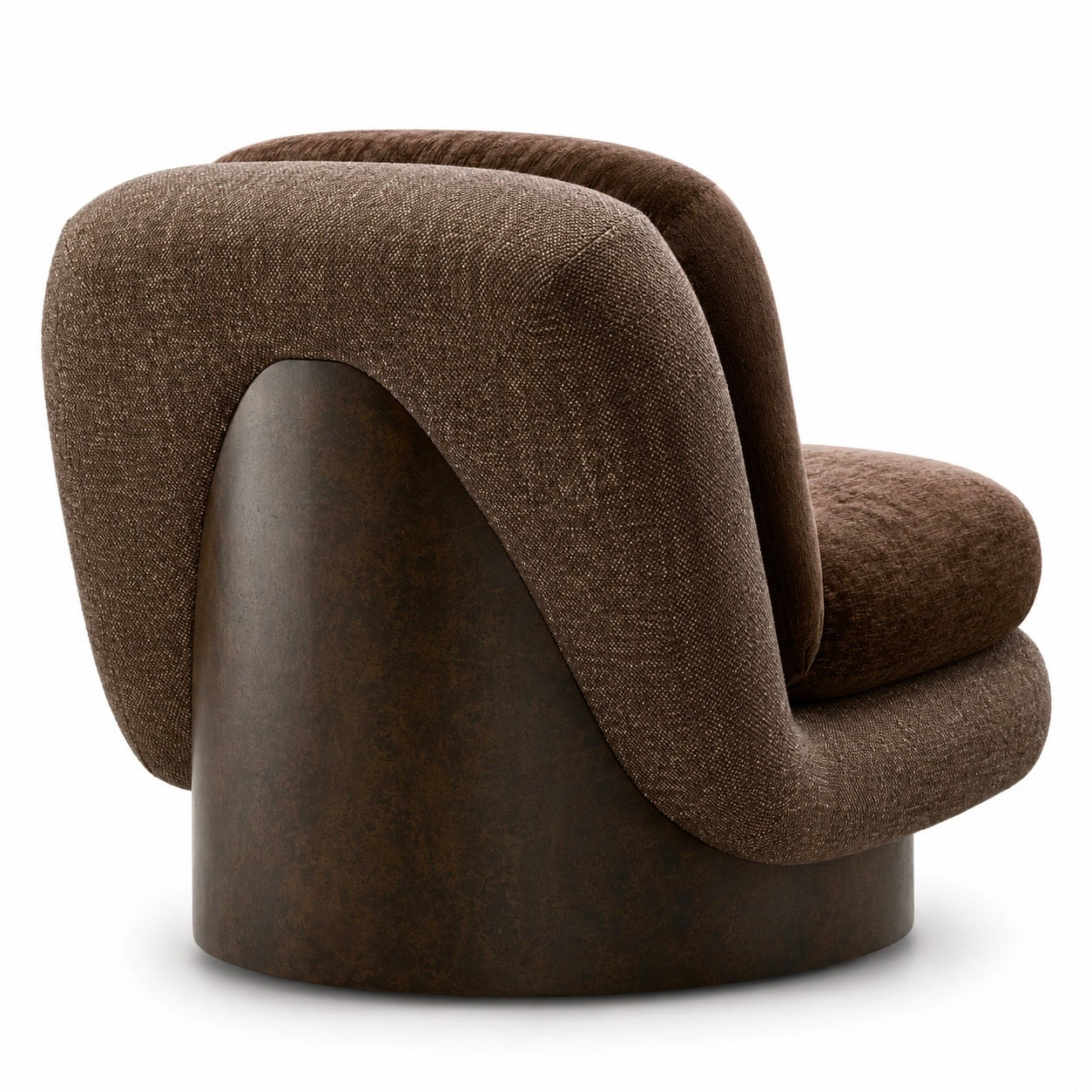 Galiano Burl Wood Swivel Chair