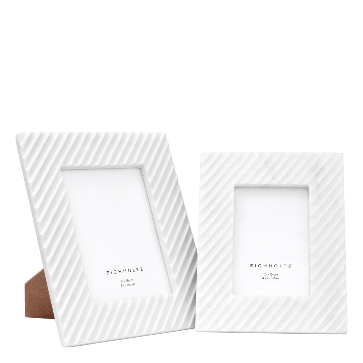 Ribbed Marble Picture Frames | White