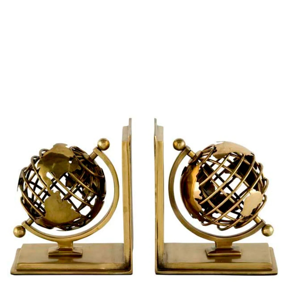 Globe Bookends | Antique Brass