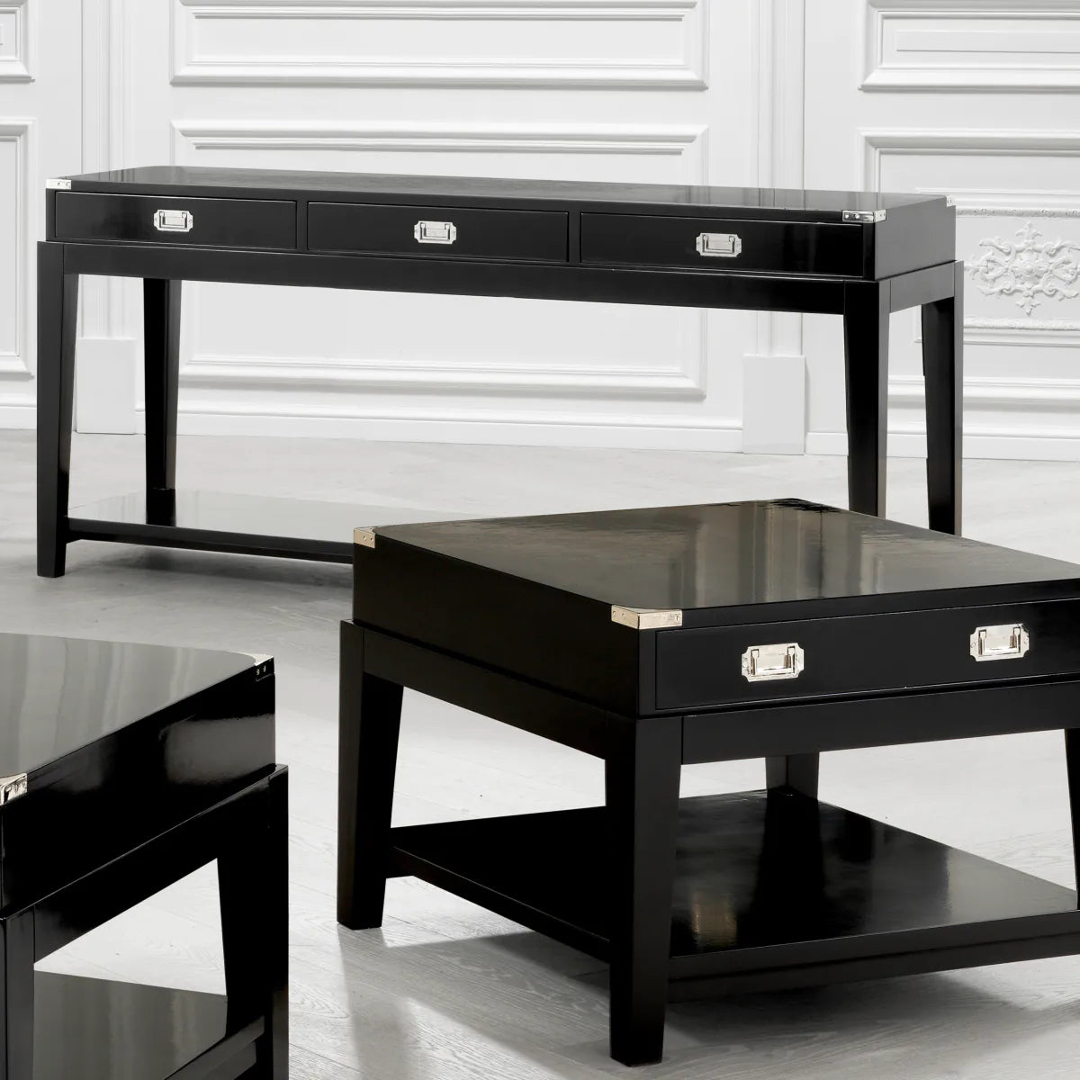 Military Console | Black Lacquer
