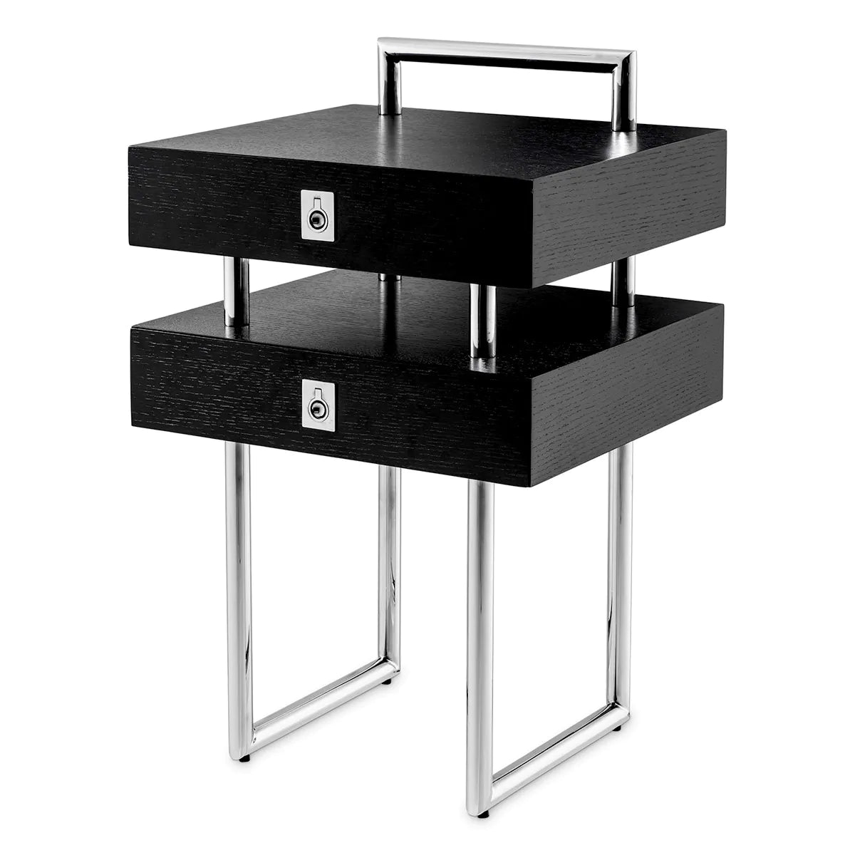 Bedini Oak Nightstand | Chrome