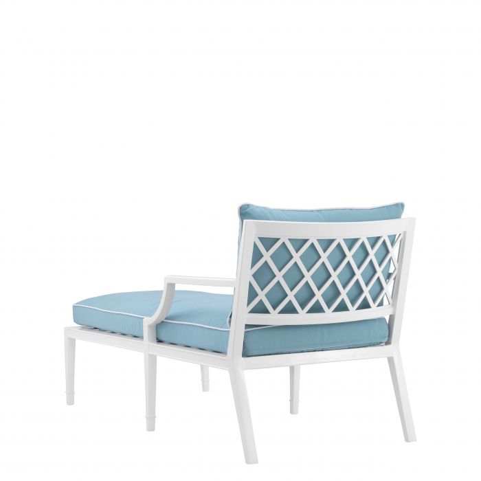 Bella Lattice-Back Chaise Lounge | White