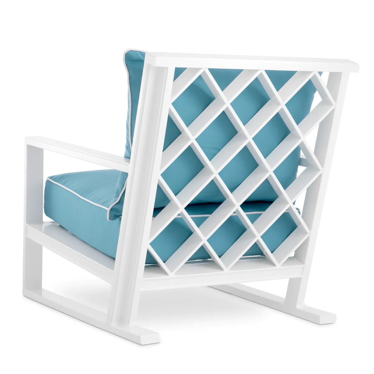 Como Lattice Back Lounge Chair | White