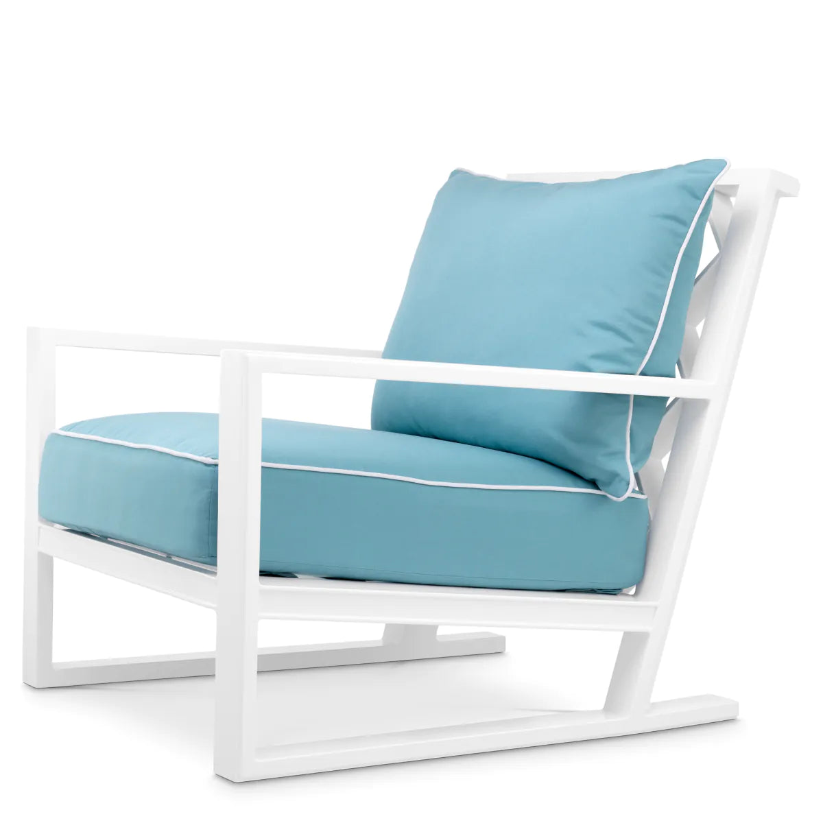 Como Lattice Back Lounge Chair | White