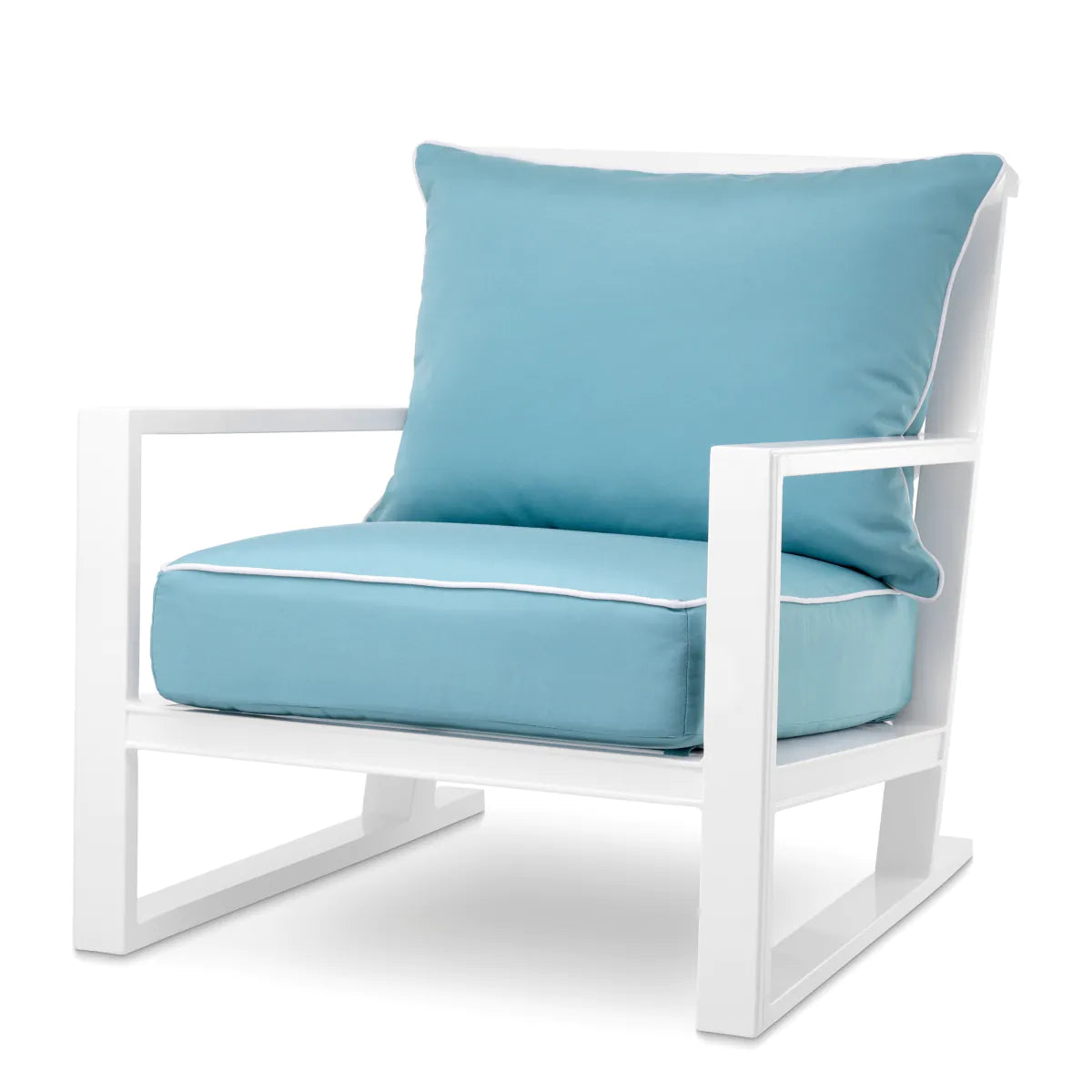 Como Lattice Back Lounge Chair | White