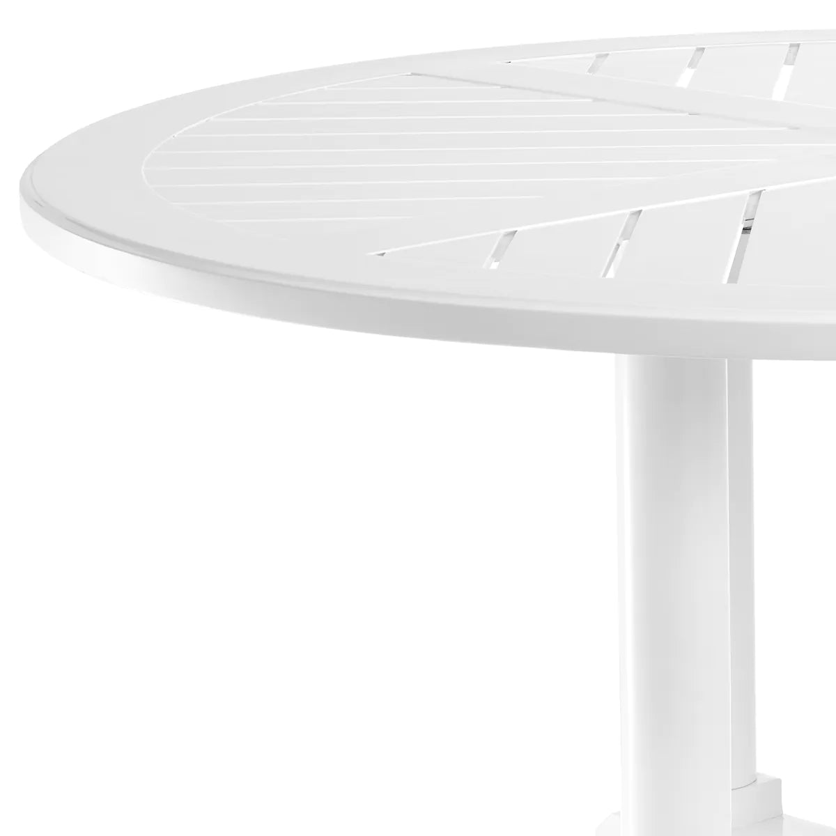 Bell Rive Round Dining Table | White Aluminum