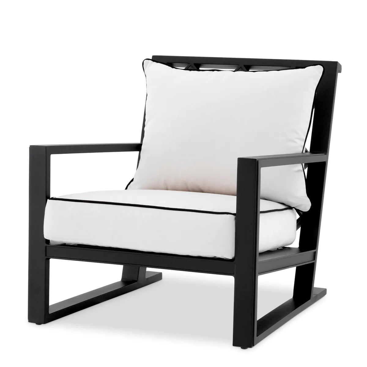 Como Lattice Back Lounge Chair | Black