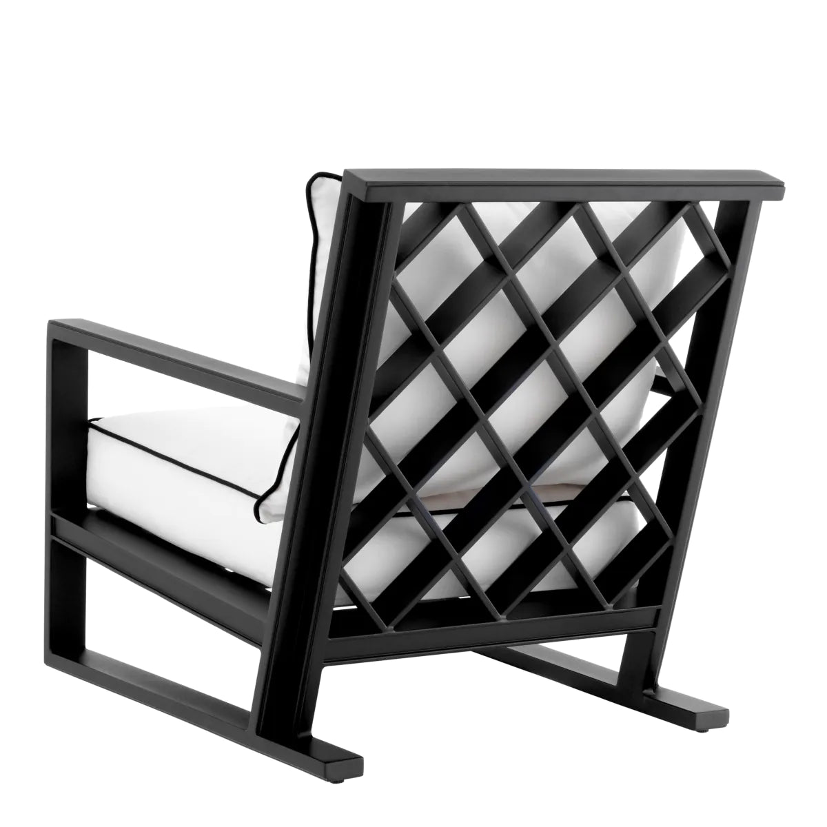 Como Lattice Back Lounge Chair | Black