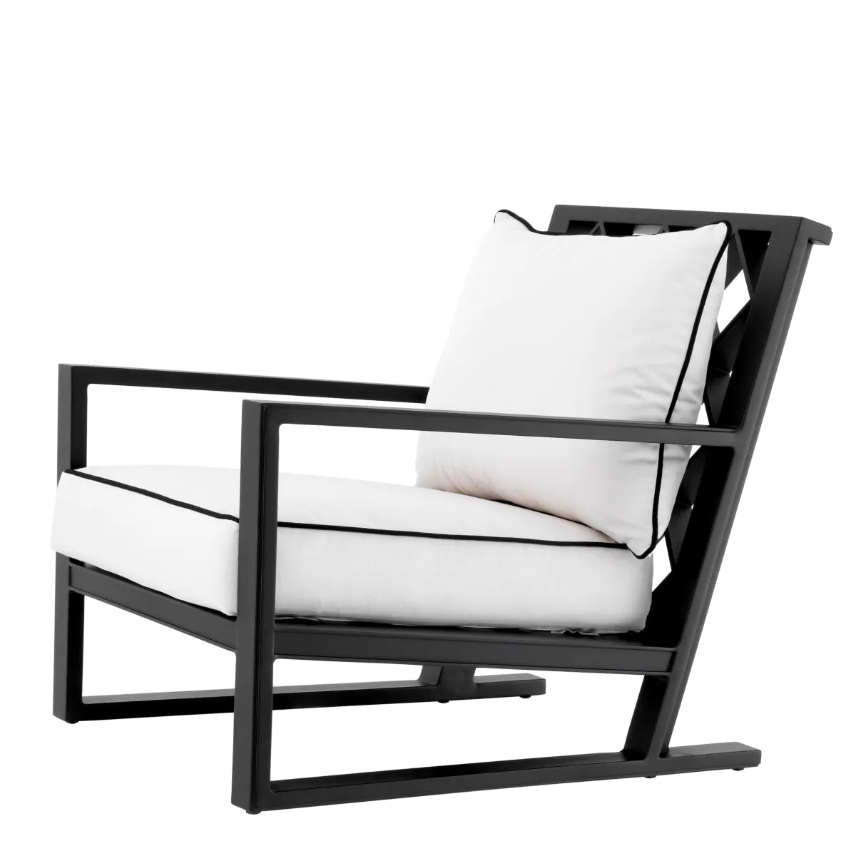 Como Lattice Back Lounge Chair | Black