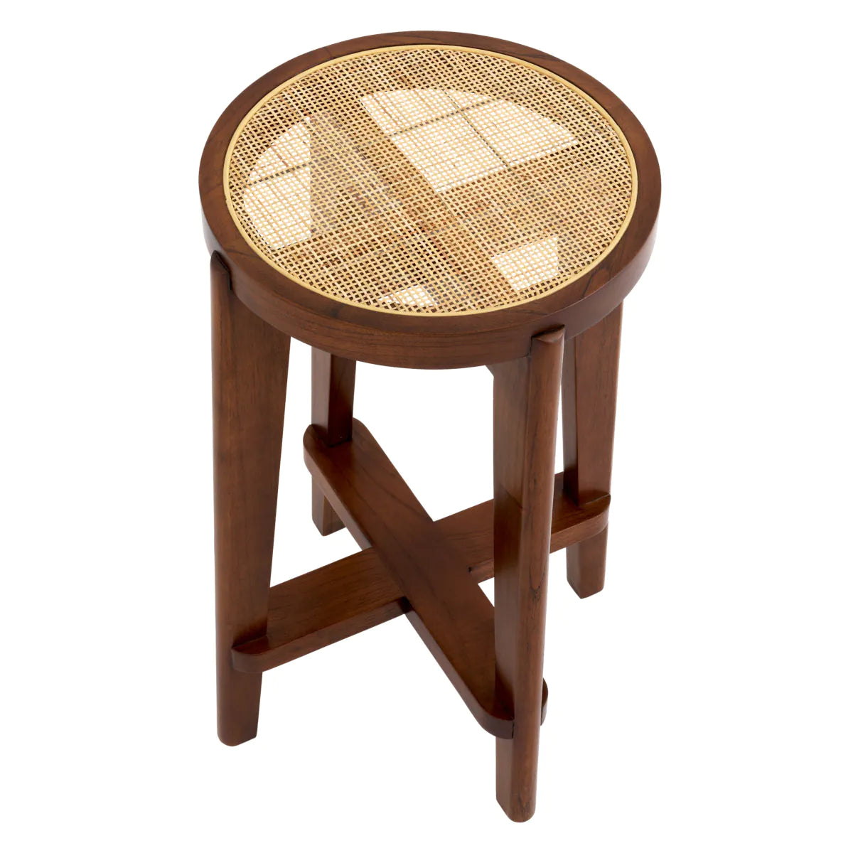 Dareau Wood & Cane Counter Stool