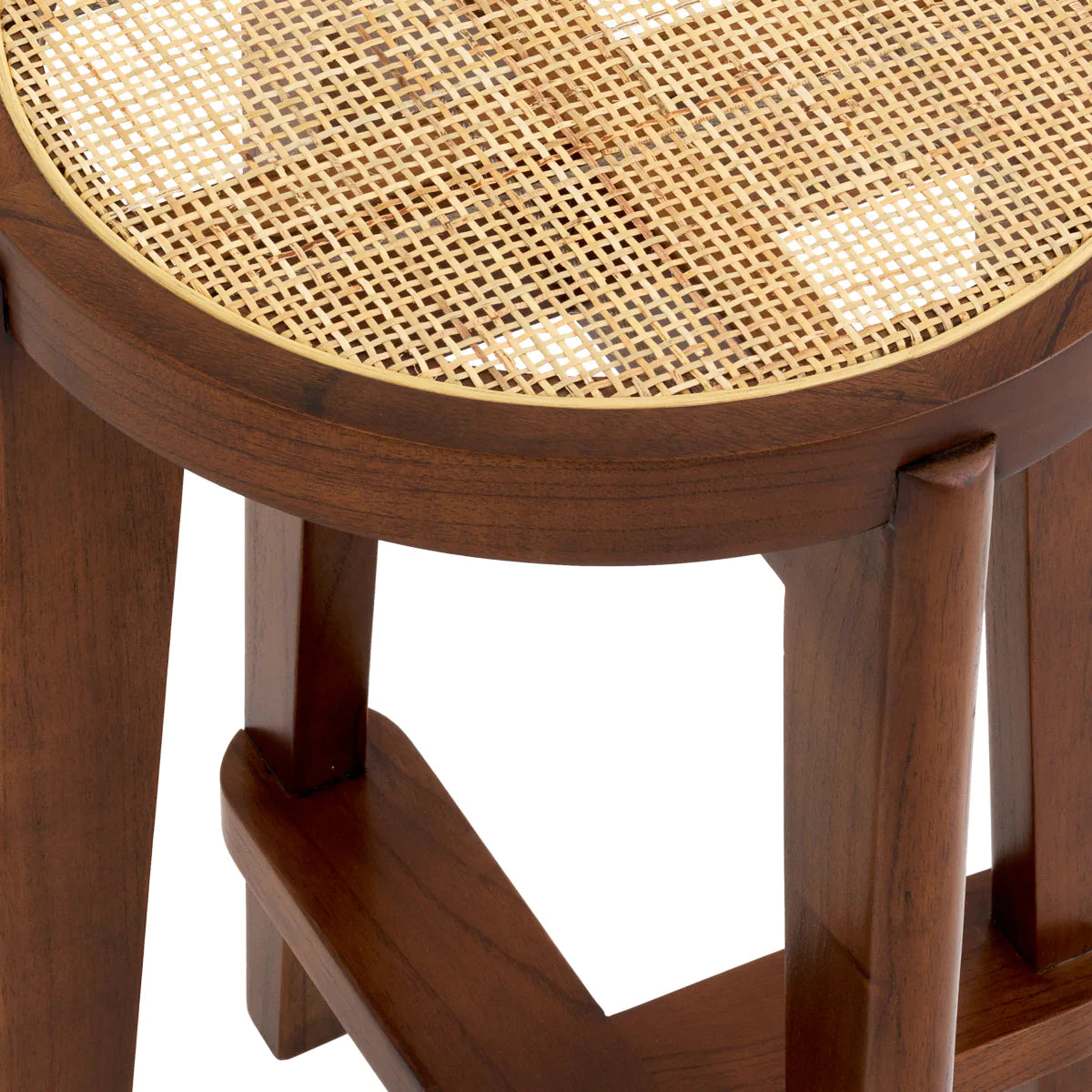Dareau Wood & Cane Counter Stool
