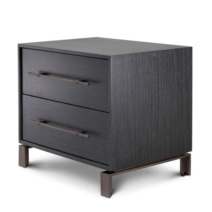 Canova Charcoal Oak & Bronze Nightstand