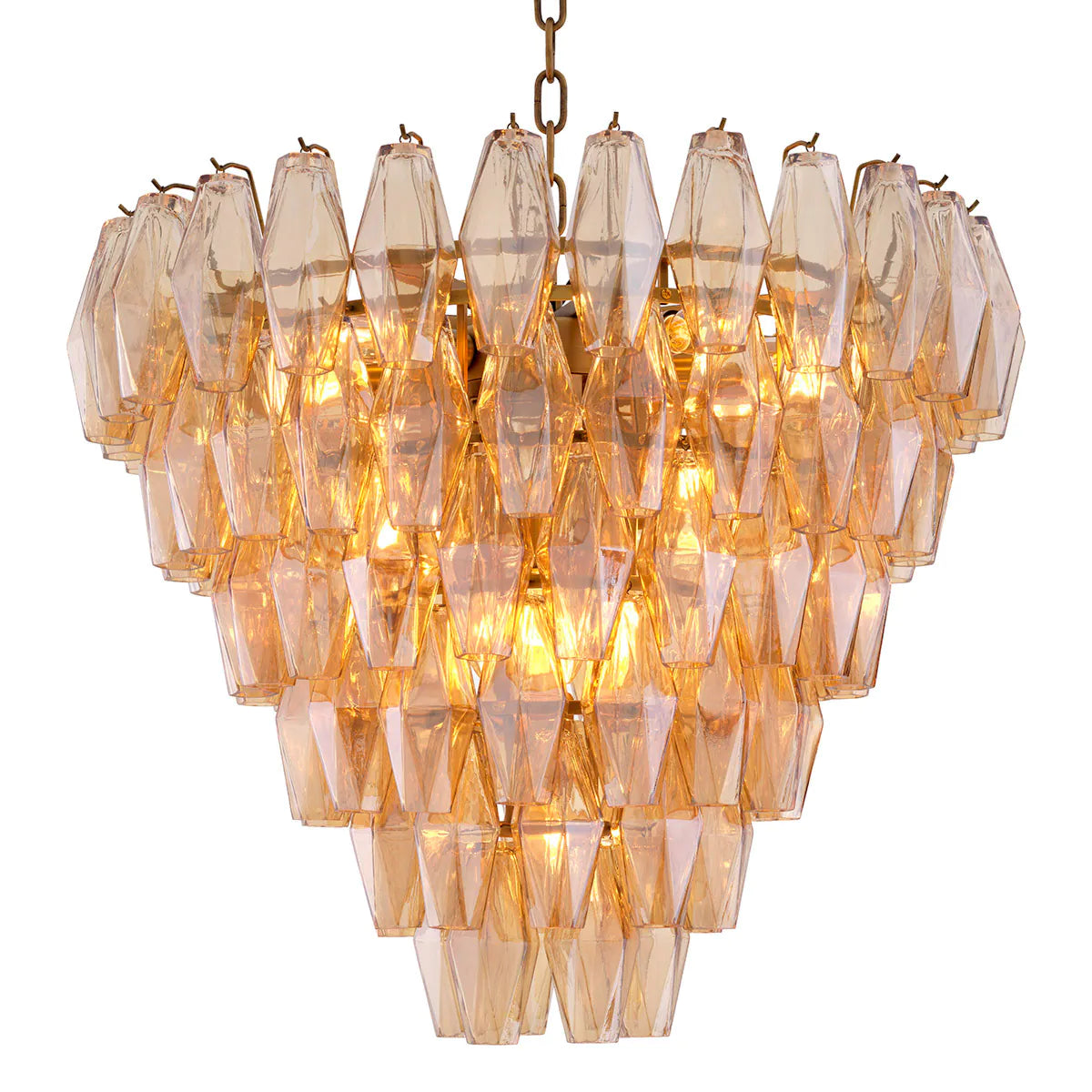 Benini Amber Glass Chandelier | Small