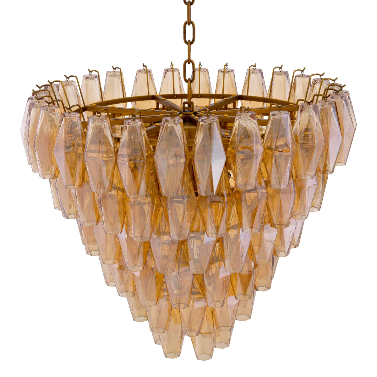 Benini Amber Glass Chandelier | Small