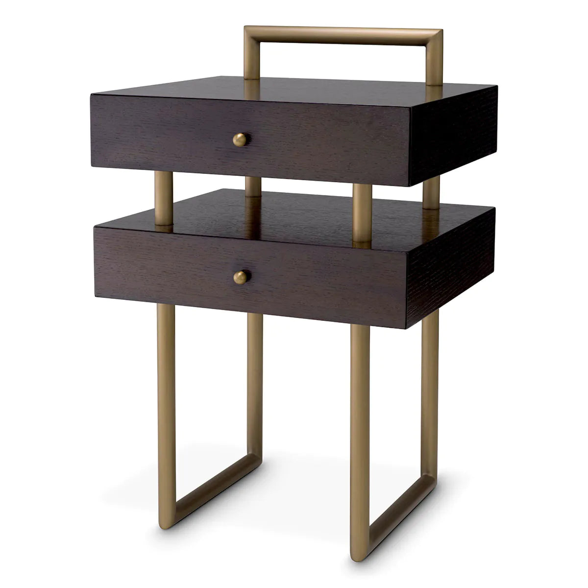 Bedini Oak Nightstand | Brass