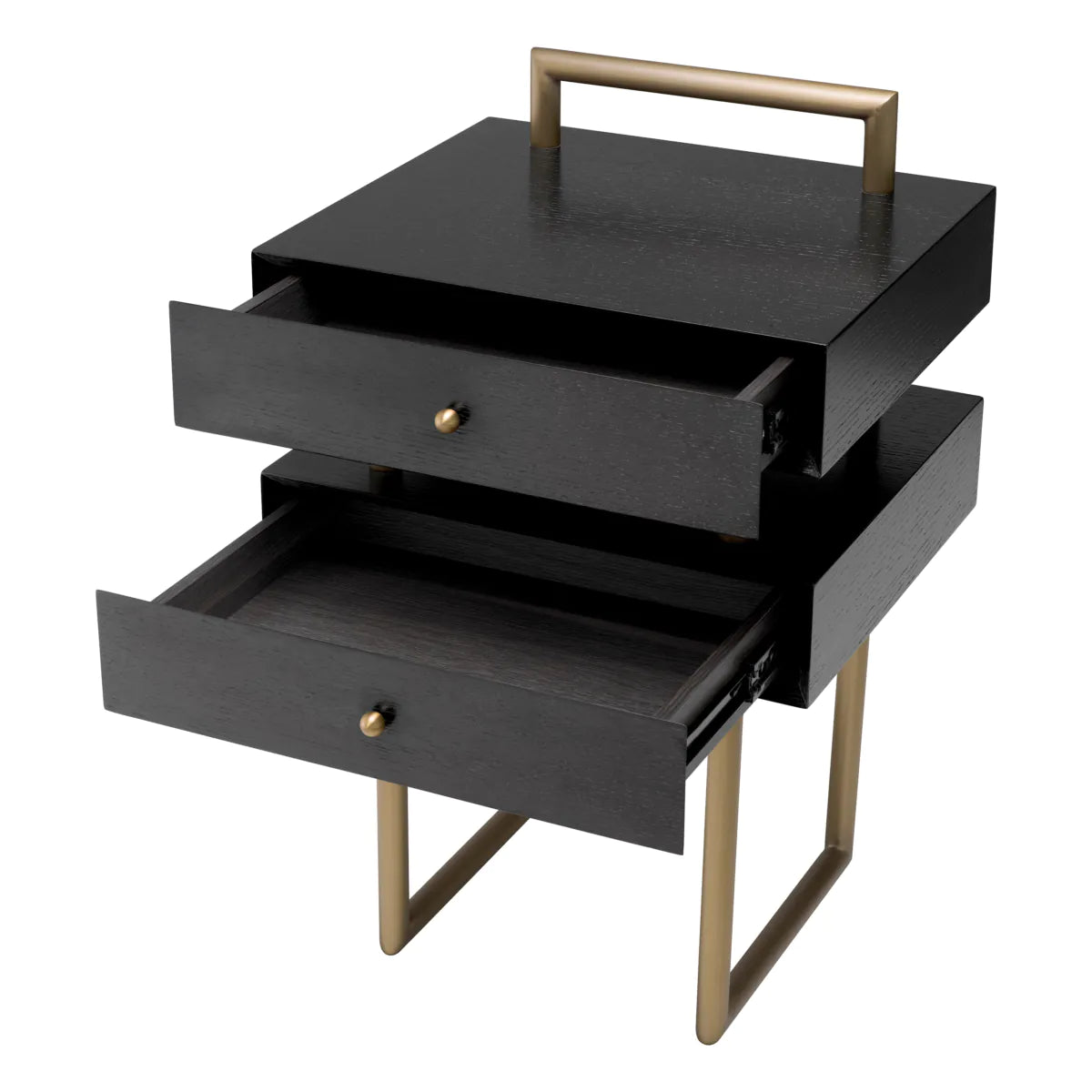 Bedini Oak Nightstand | Chrome