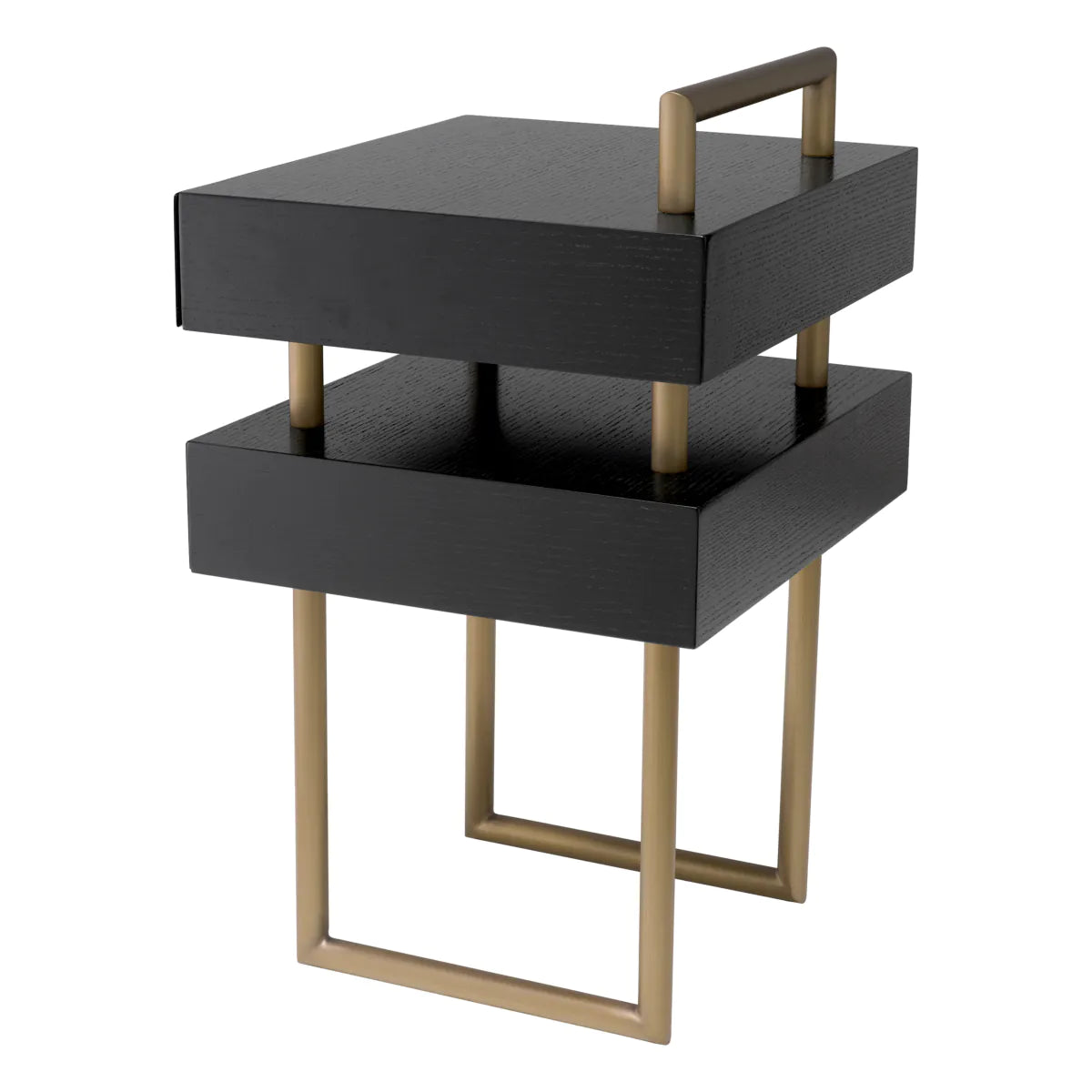 Bedini Oak Nightstand | Chrome