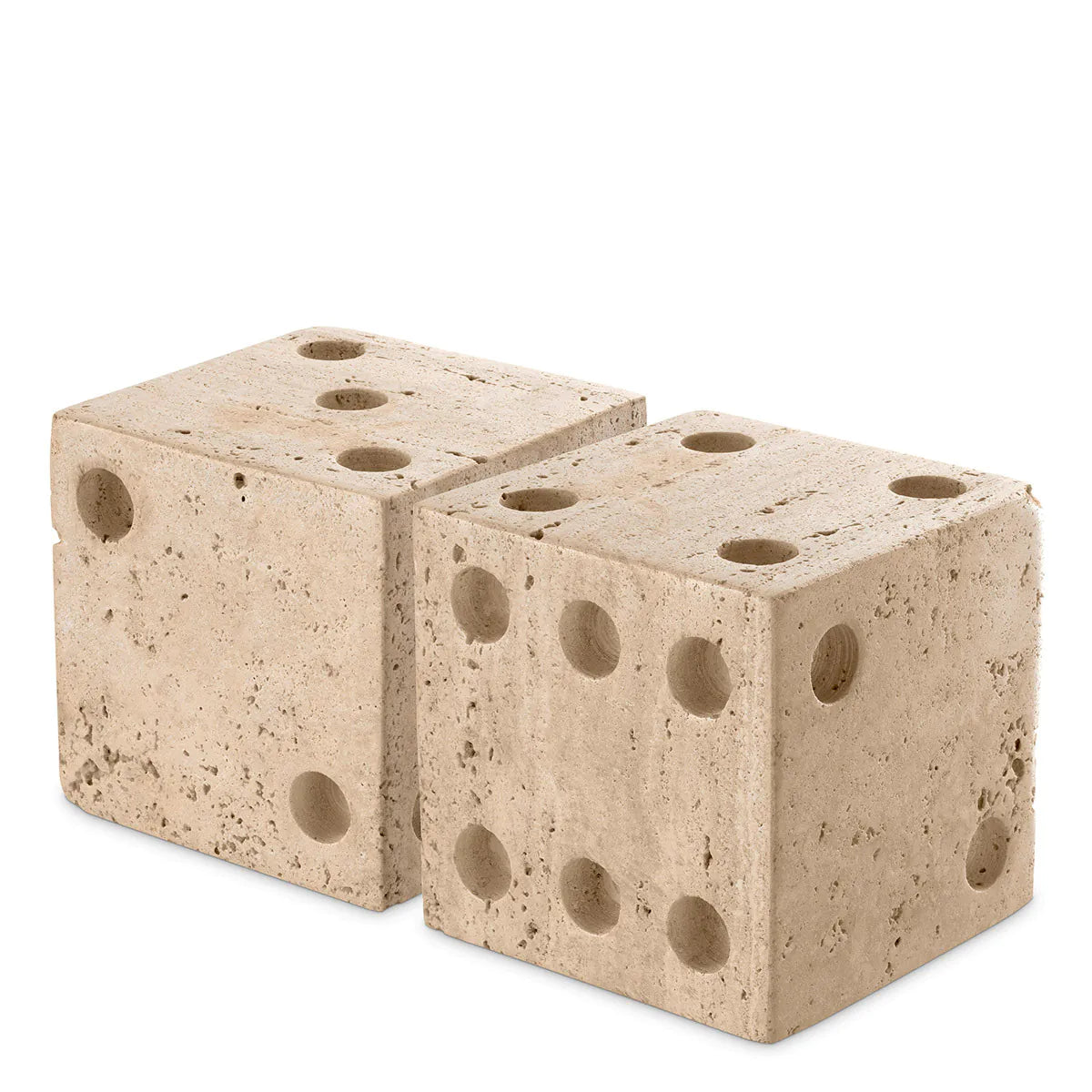 Travertine Dice Paperweights