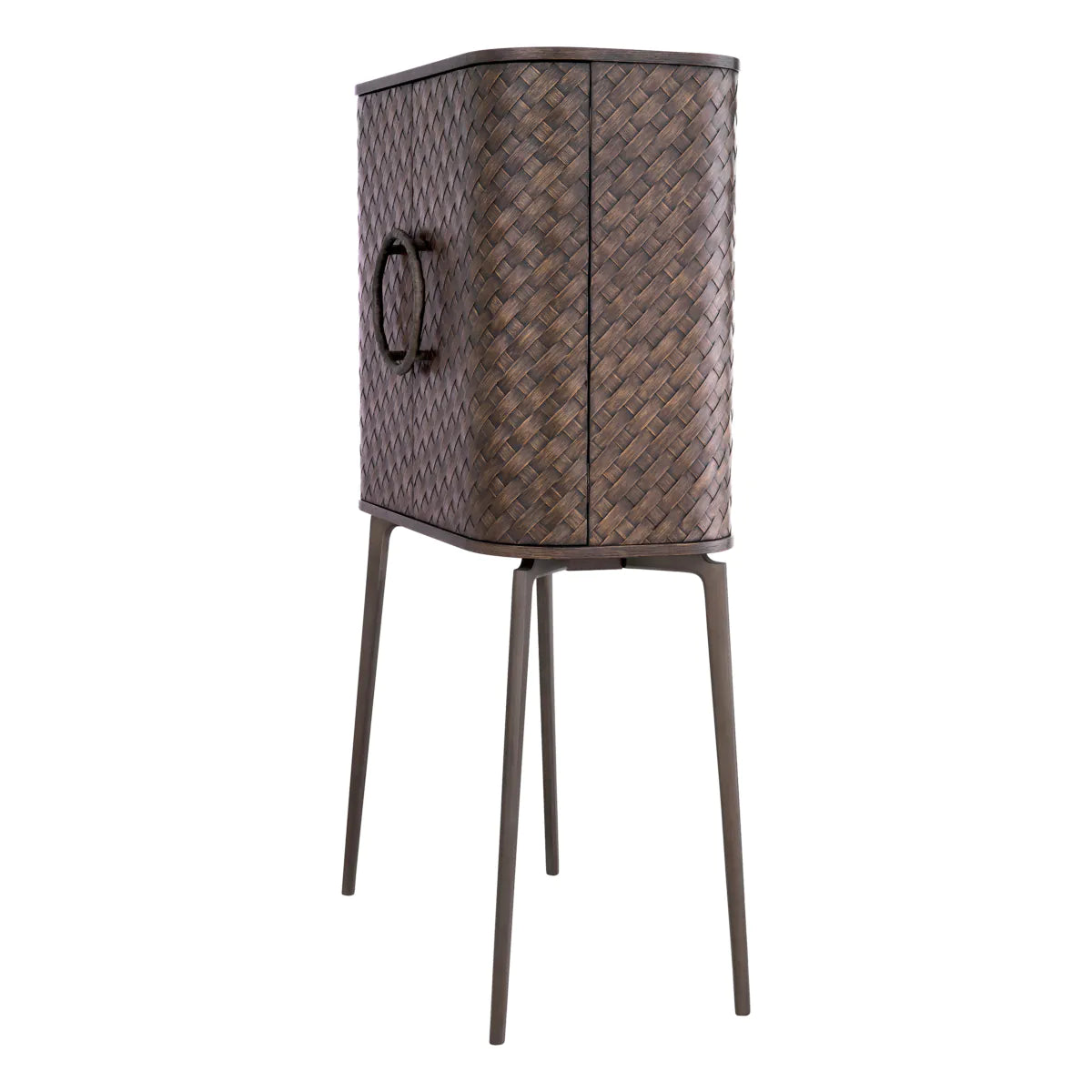 Nilson Woven Oak Bar Cabinet