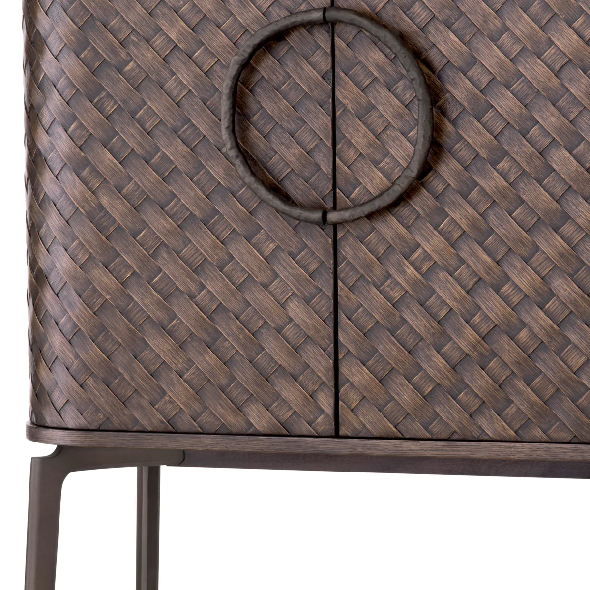 Nilson Woven Oak Bar Cabinet