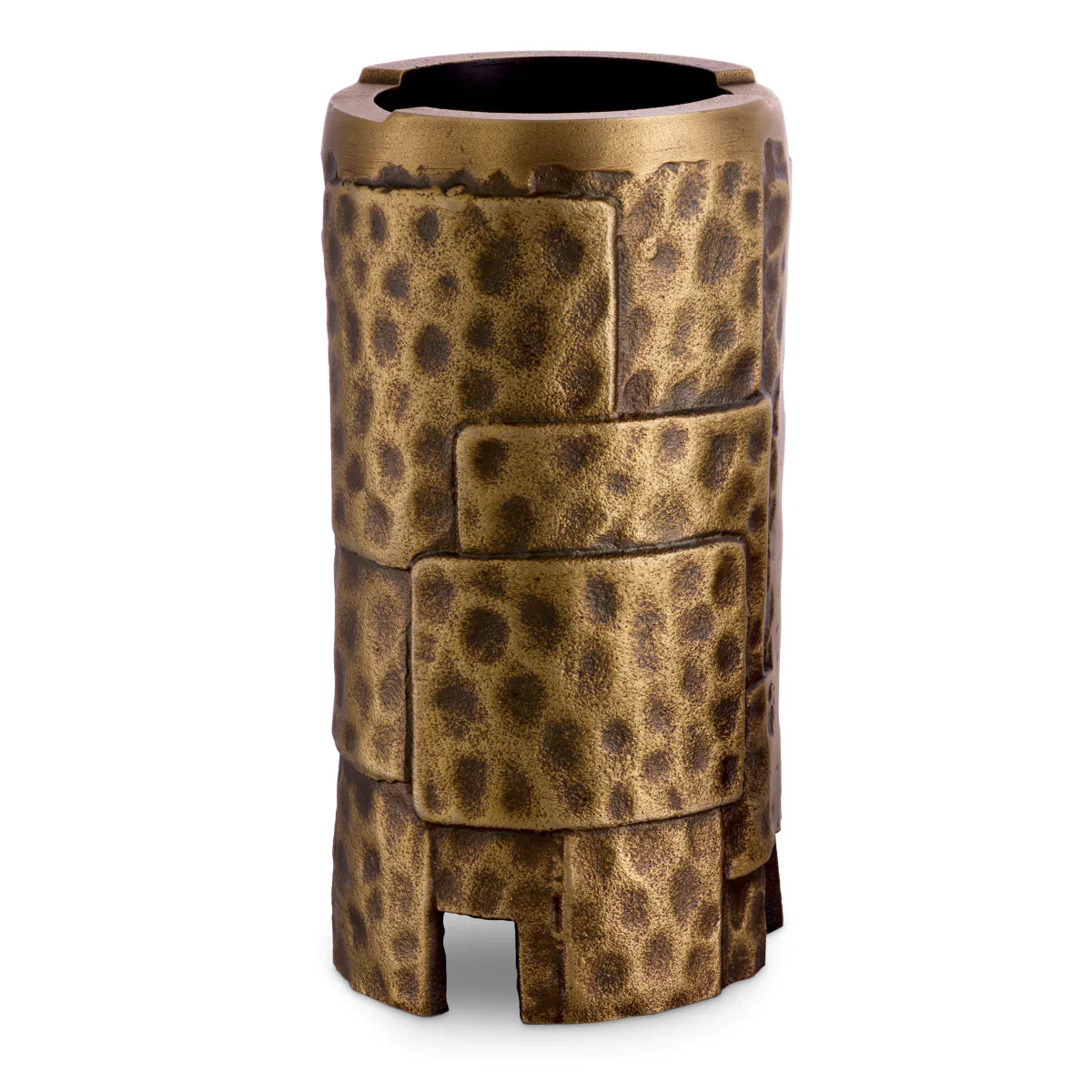 Hammered Brass Candle Holder Set