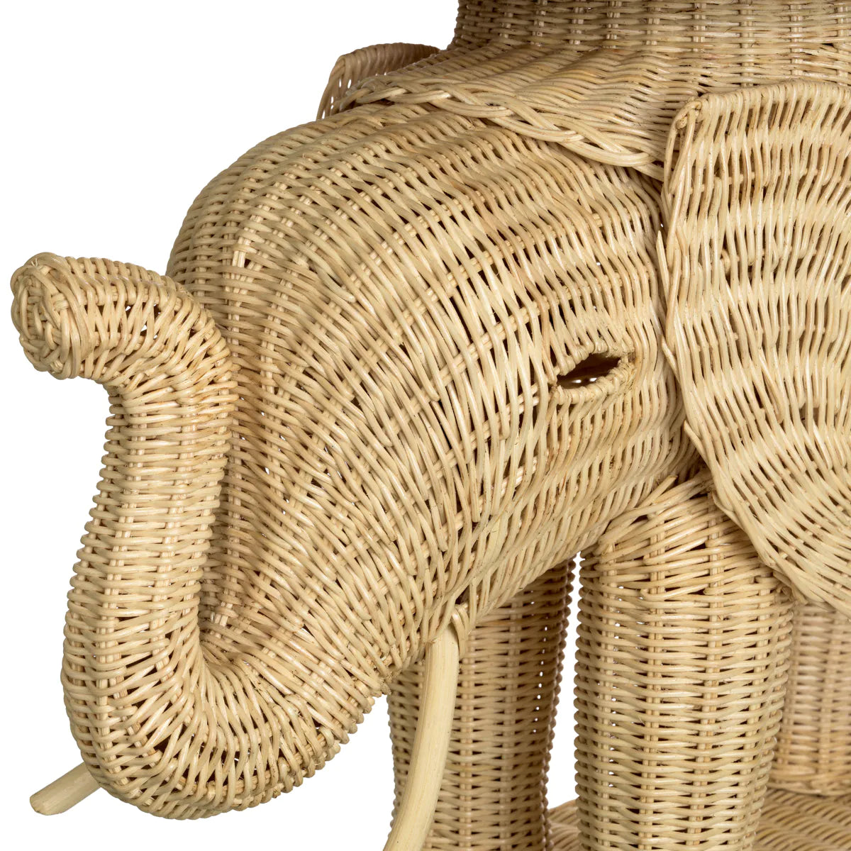 Rattan Elephant Accent Table