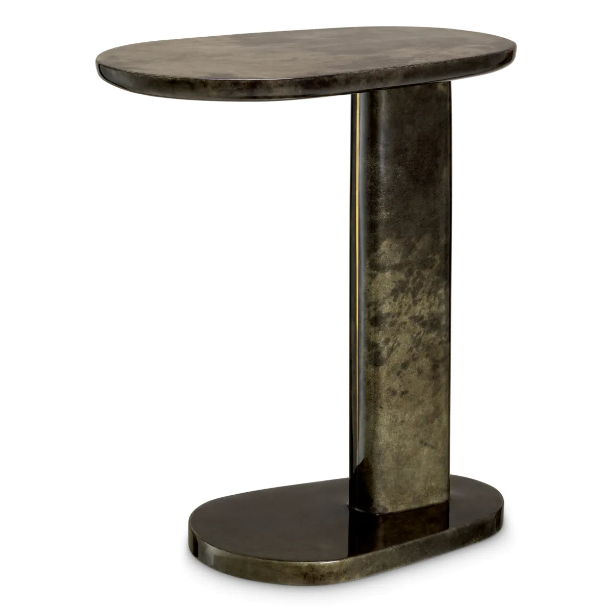 Manuel Lacquered Leather Side Table