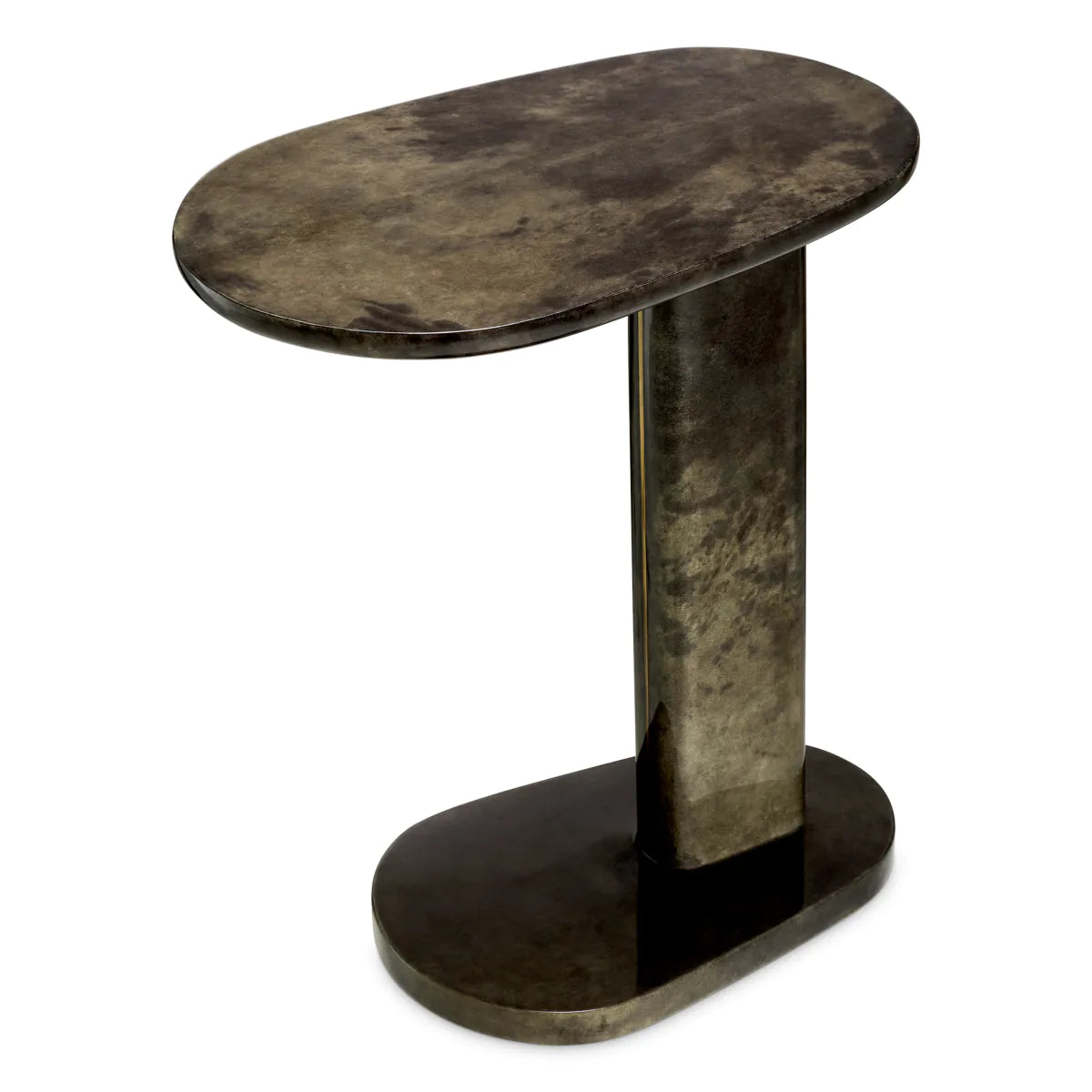 Manuel Lacquered Leather Side Table