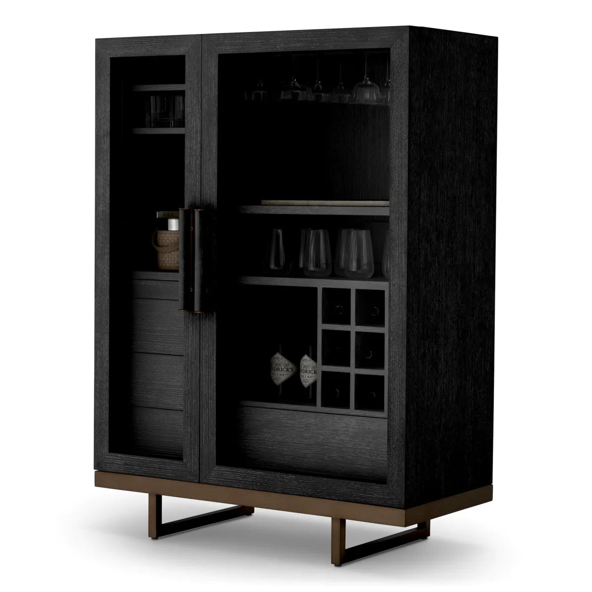 Camden Bar Cabinet | Black Oak