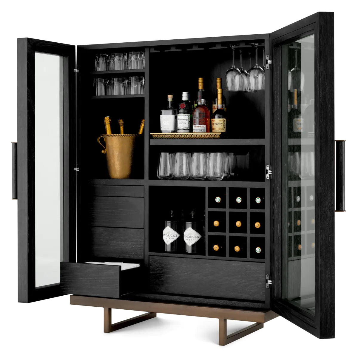 Camden Bar Cabinet | Black Oak