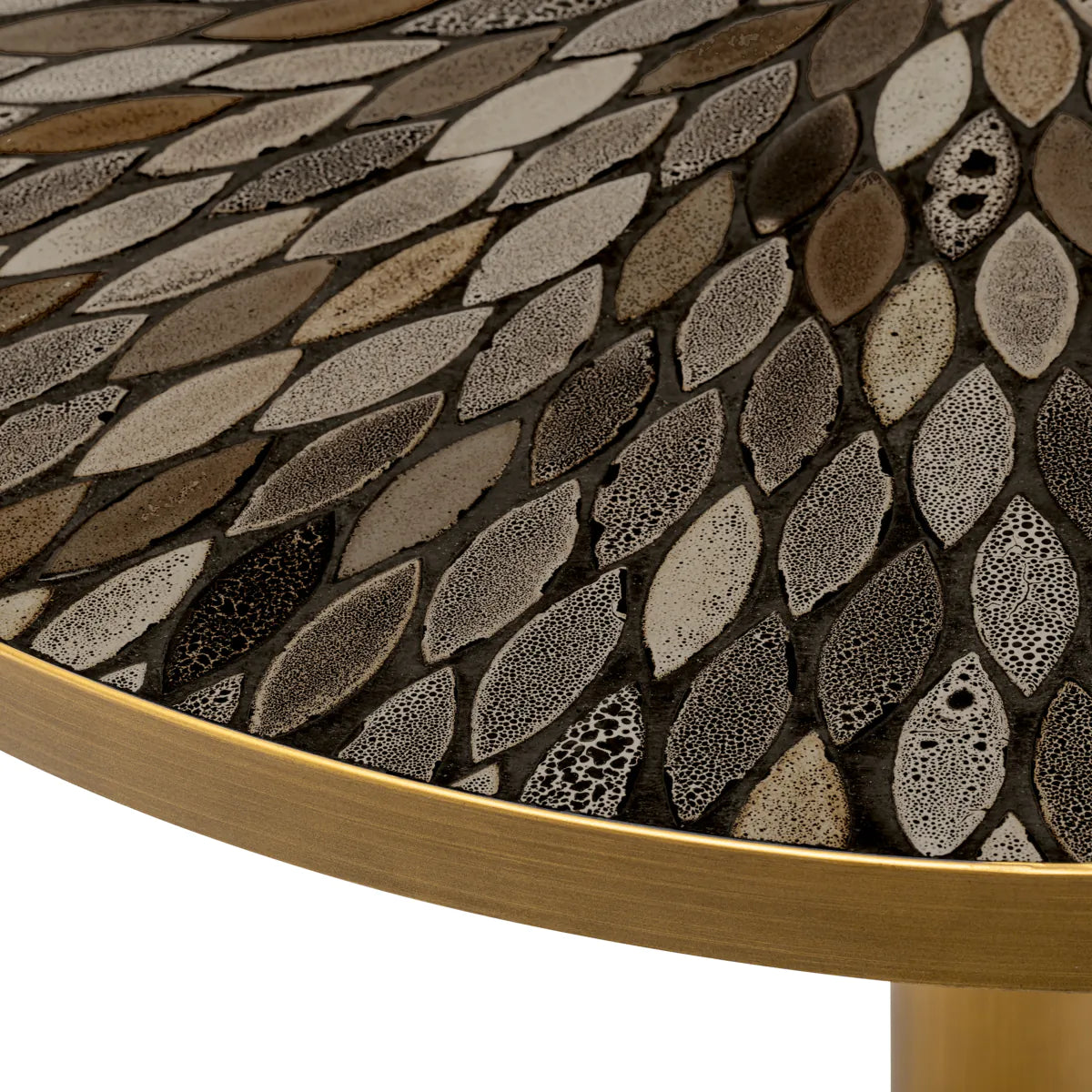 Brown Ceramic Inlay Dining Table