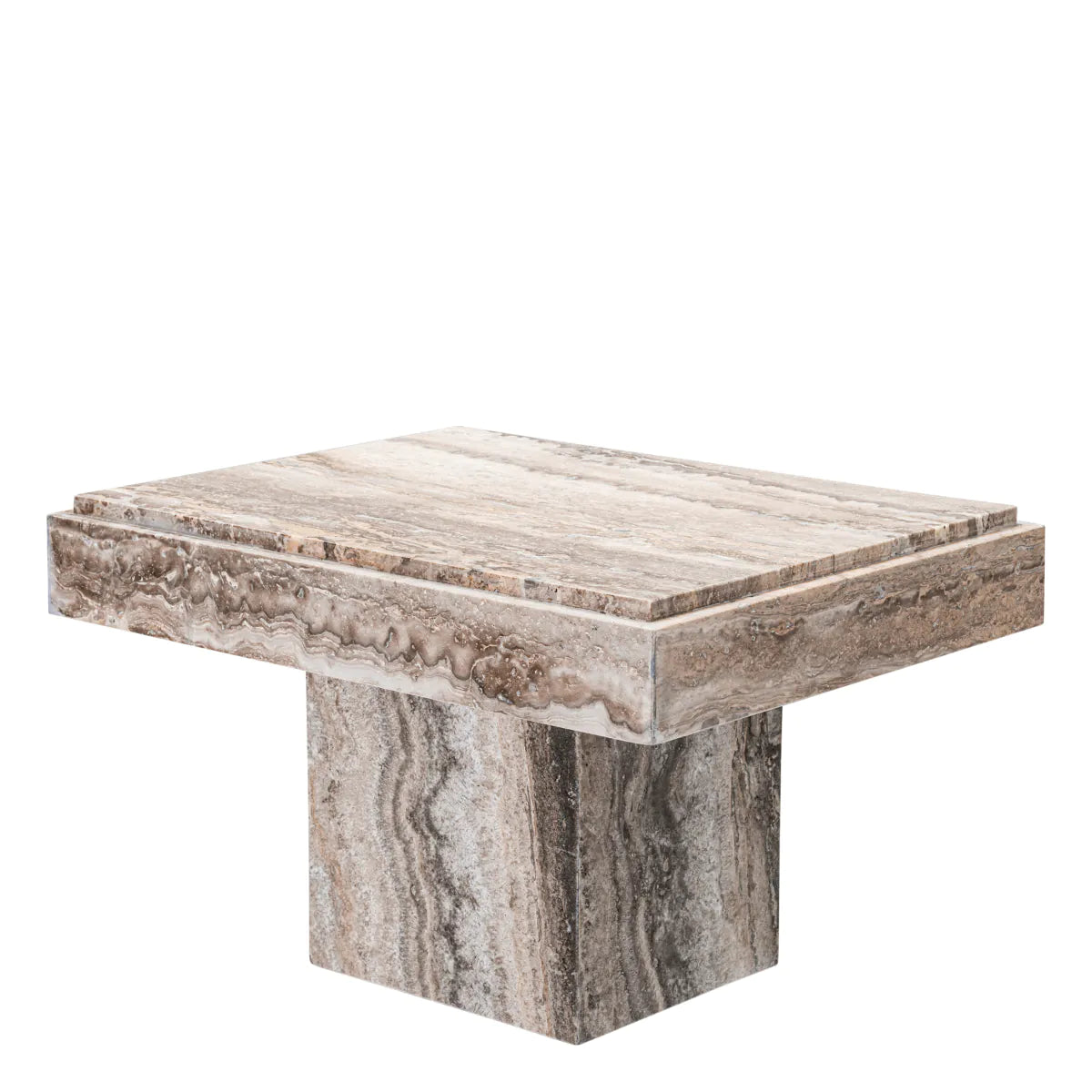 Sartoria Side Table | Silver Travertine