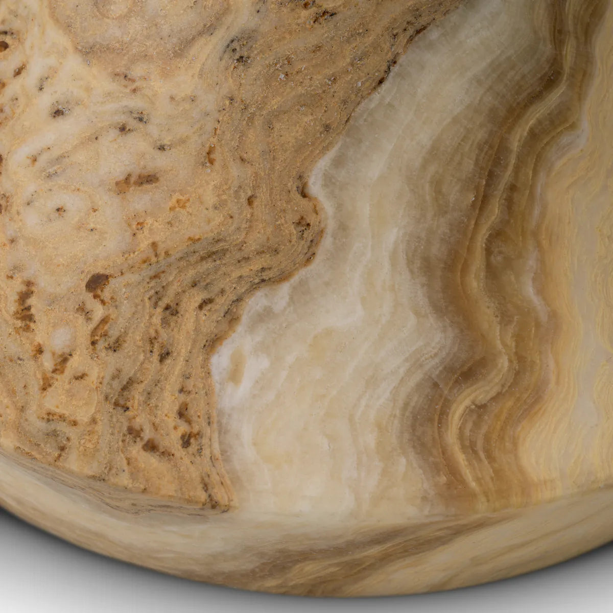 Onyx Marble & Oak Side Tables | Pair of 2