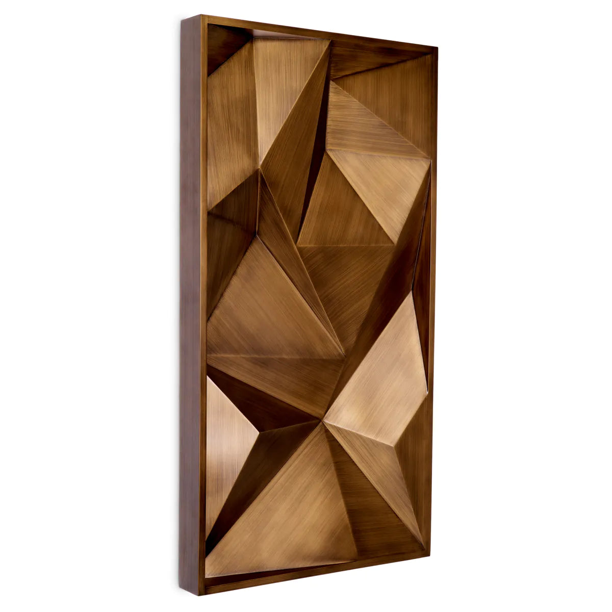 Faceted Burnished Brass Wall Panel