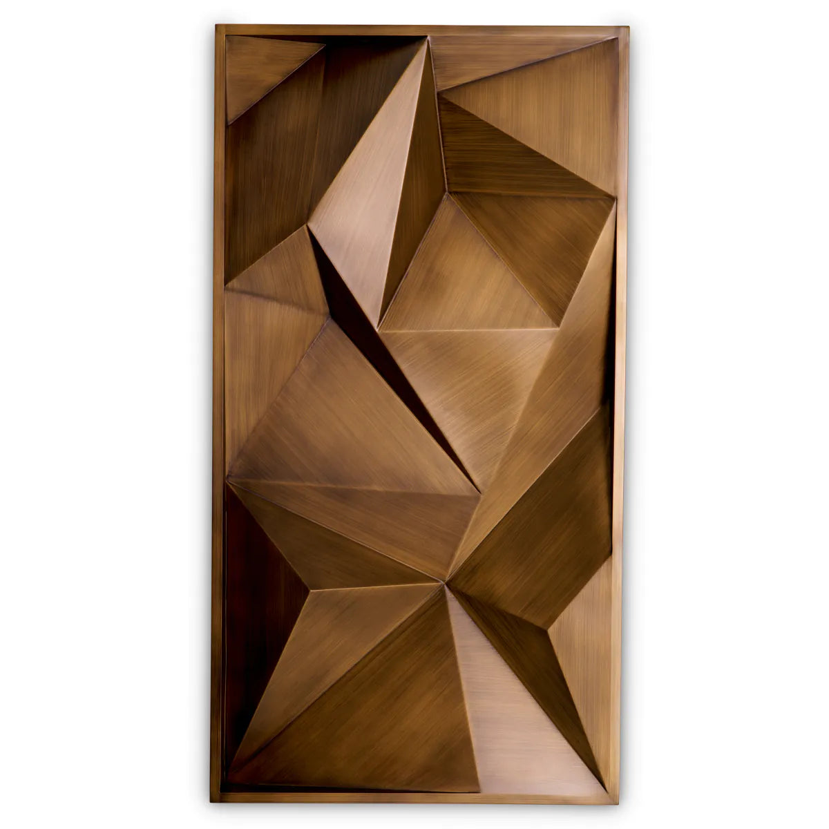 Faceted Burnished Brass Wall Panel