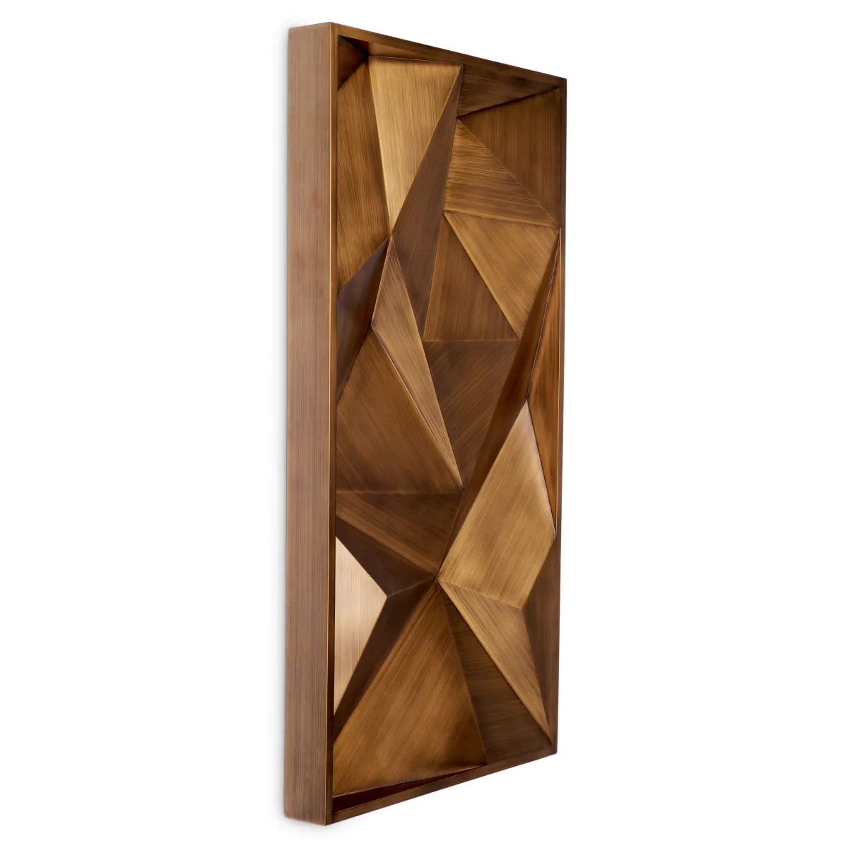 Faceted Burnished Brass Wall Panel