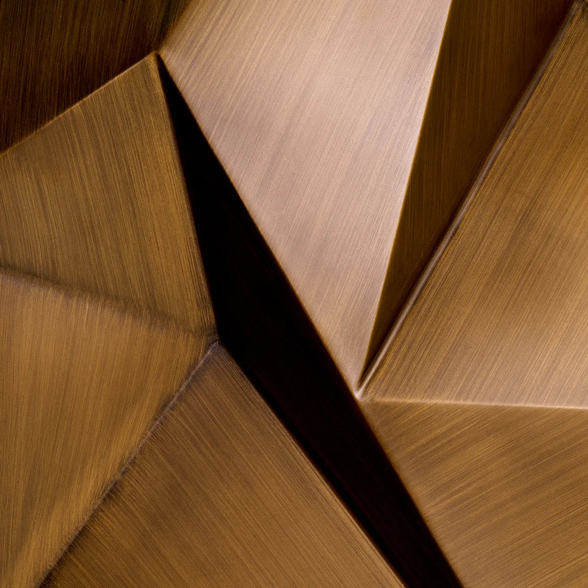 Faceted Burnished Brass Wall Panel