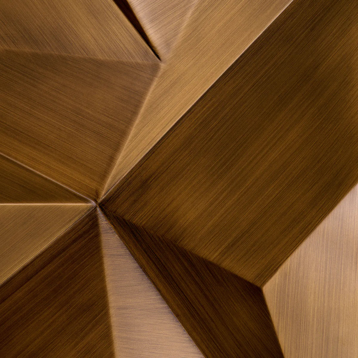 Faceted Burnished Brass Wall Panel