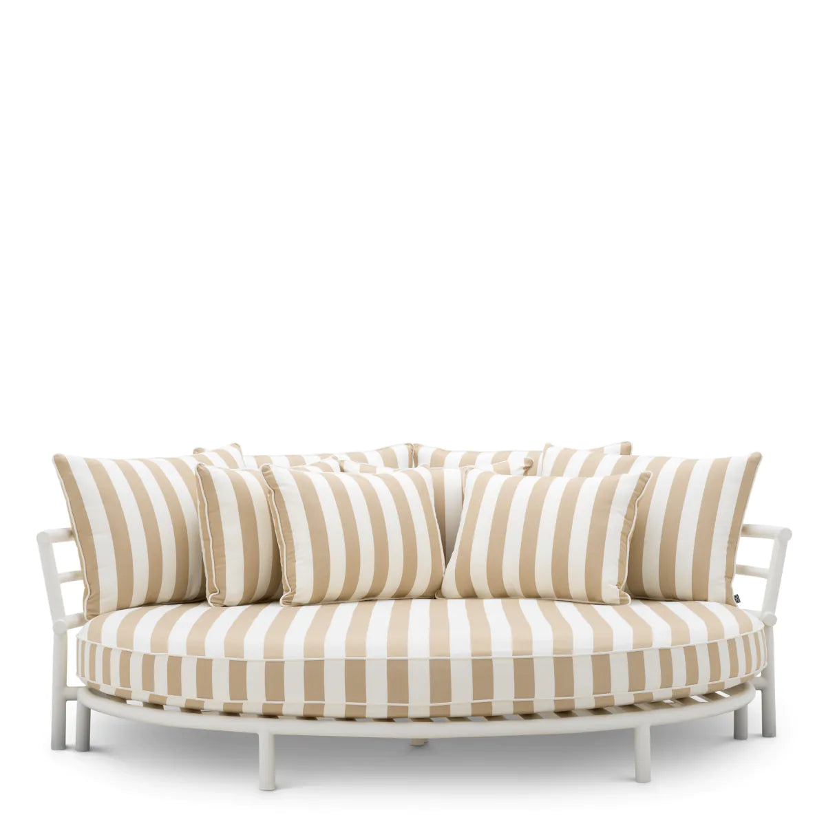 Laguno Round Outdoor Daybed | Beige Stripe