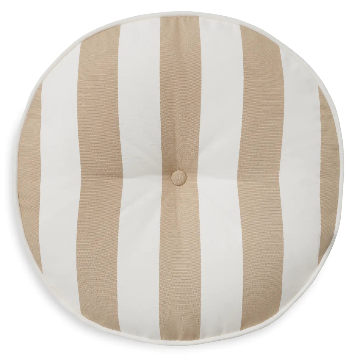 Round Striped Outdoor Pillow | Beige Stripe
