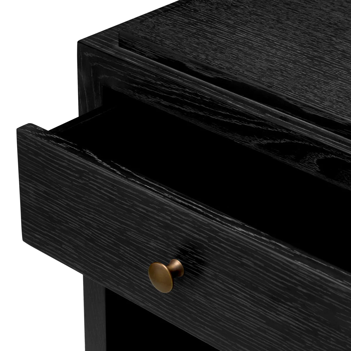 Art Deco Oak Nightstand | Charcoal