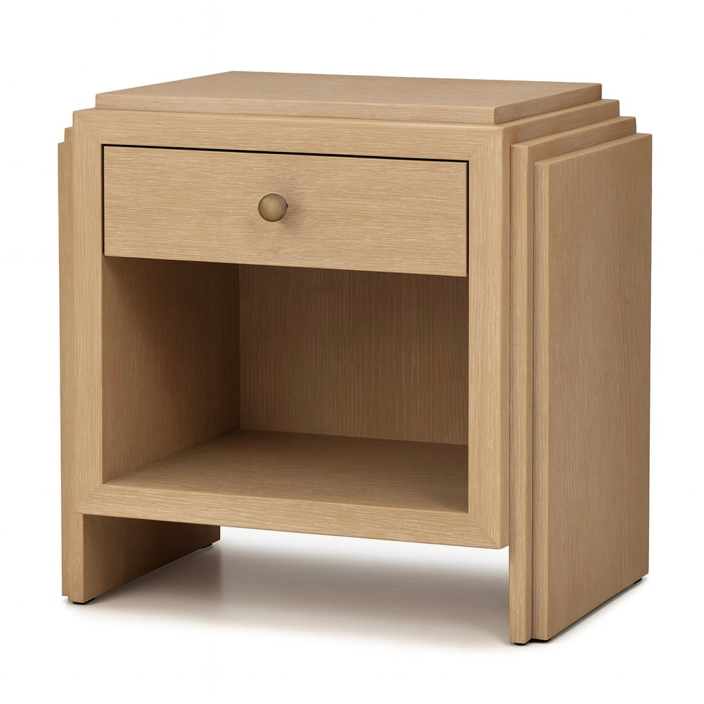 Art Deco Oak Nightstand | Washed Oak