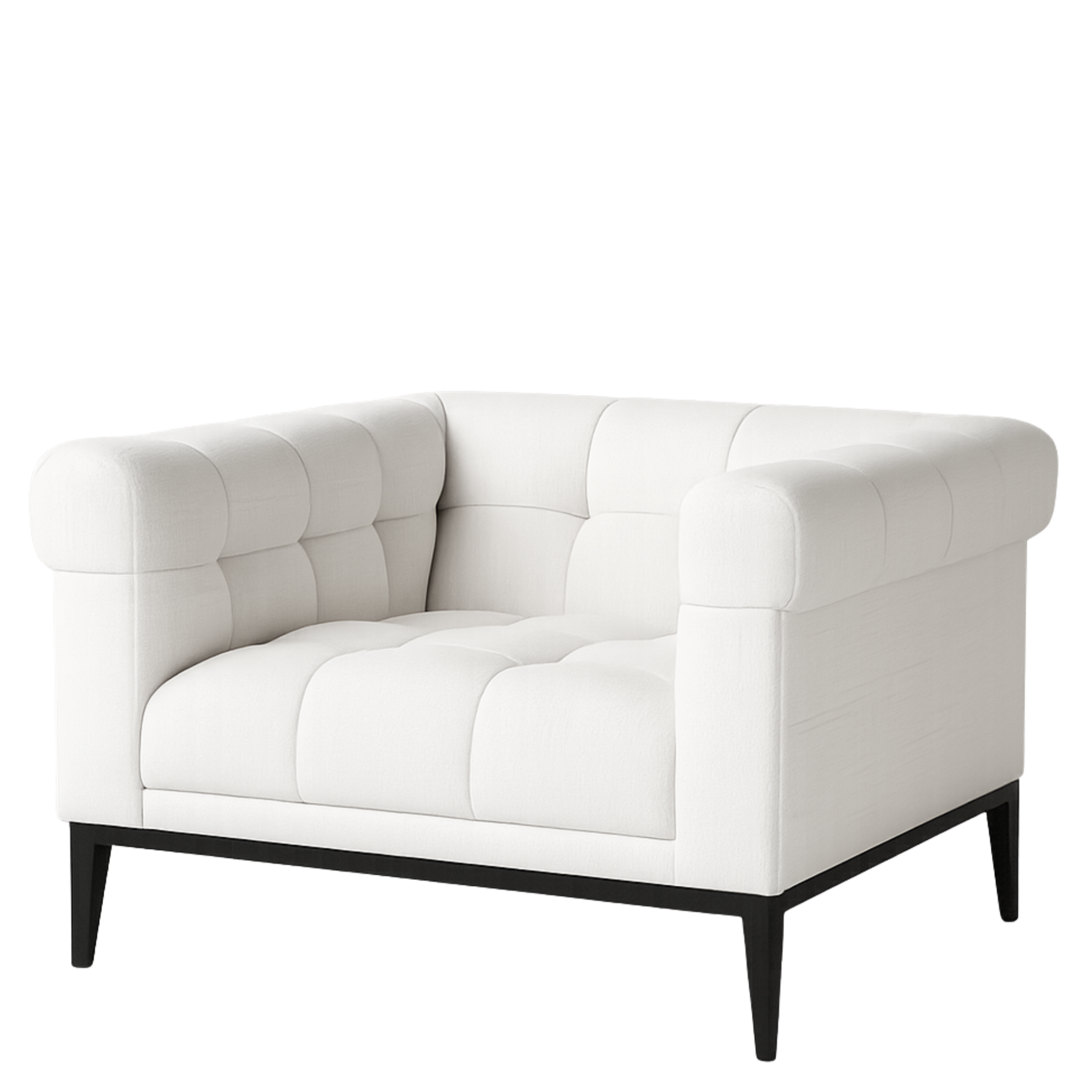Aurelio Tufted White Armchair