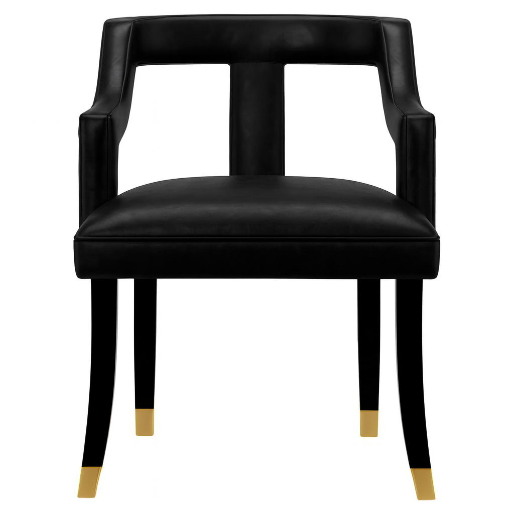Roumier Dining Chair | Black Leather