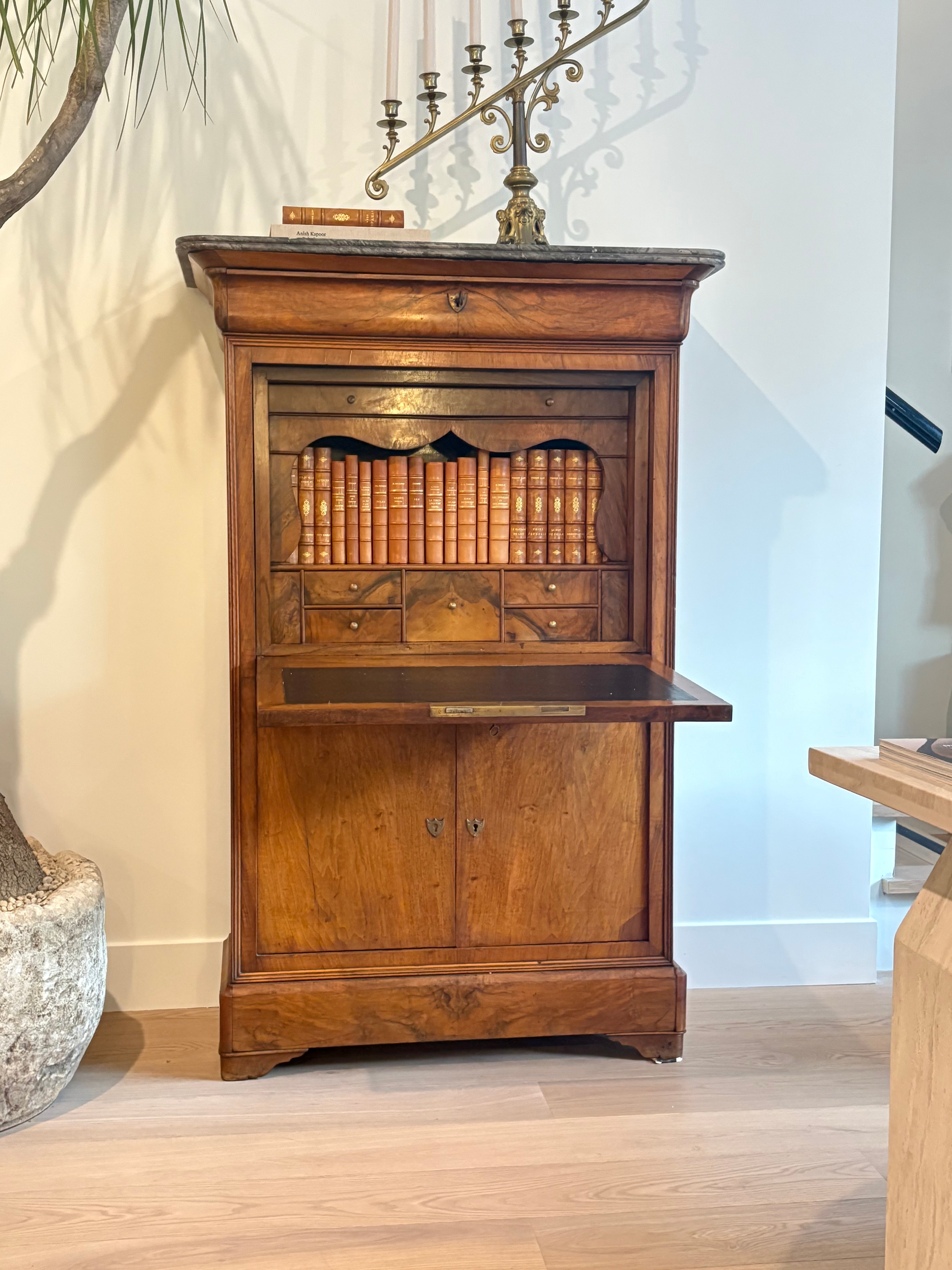 Louis Philippe Style Walnut Secretary
