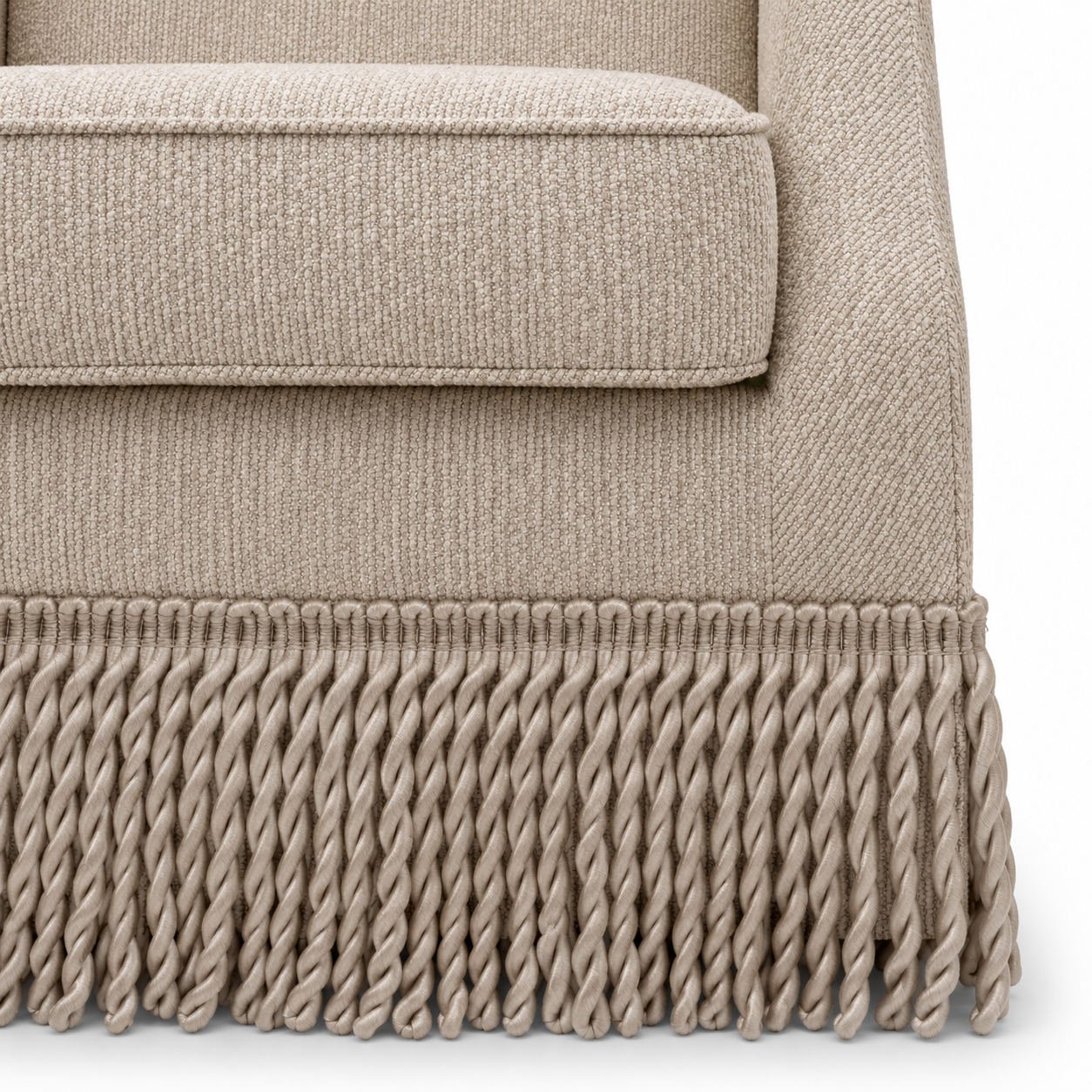 Madison Bullion Fringe Swivel Chair