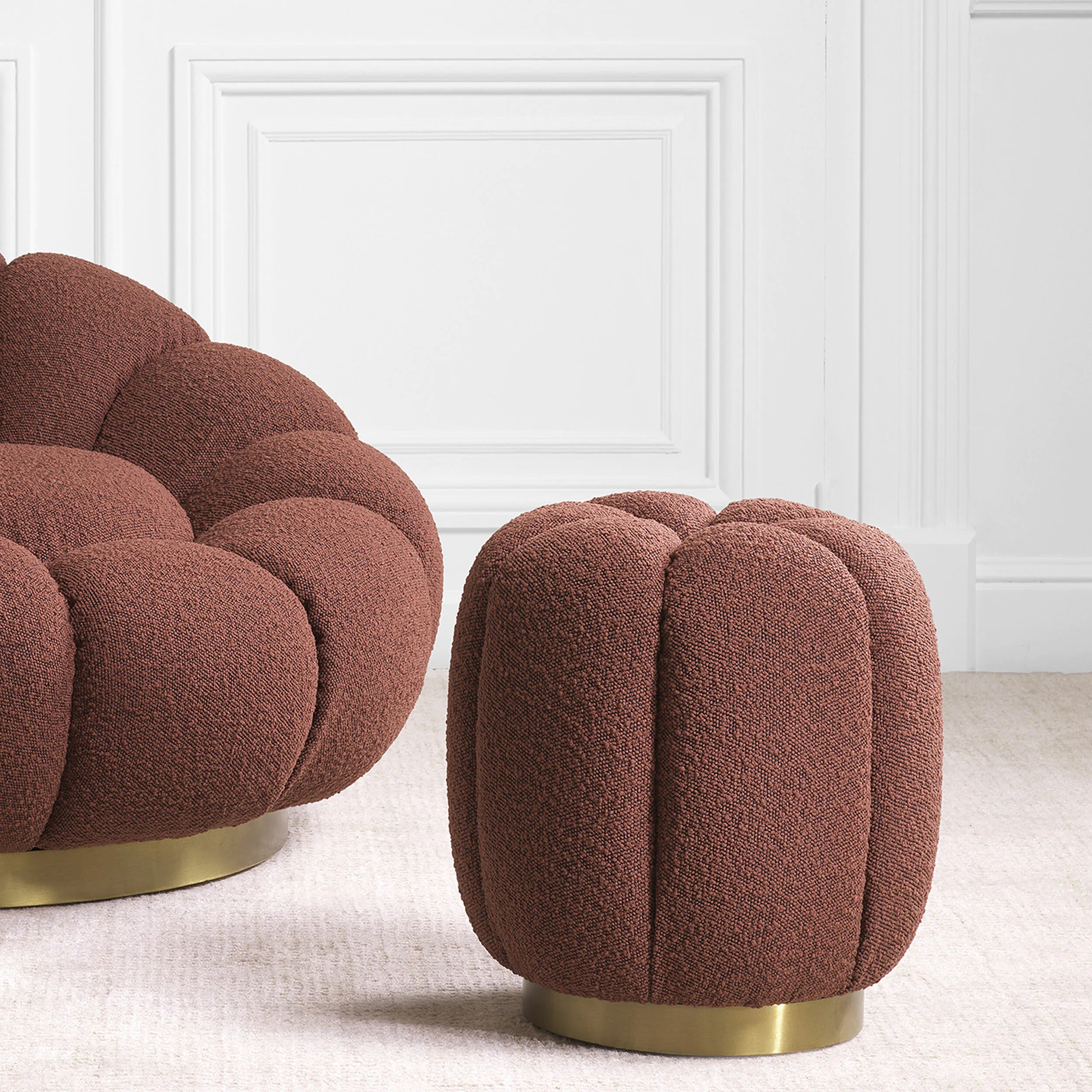 Orchanic Stool | Ivory Bouclé