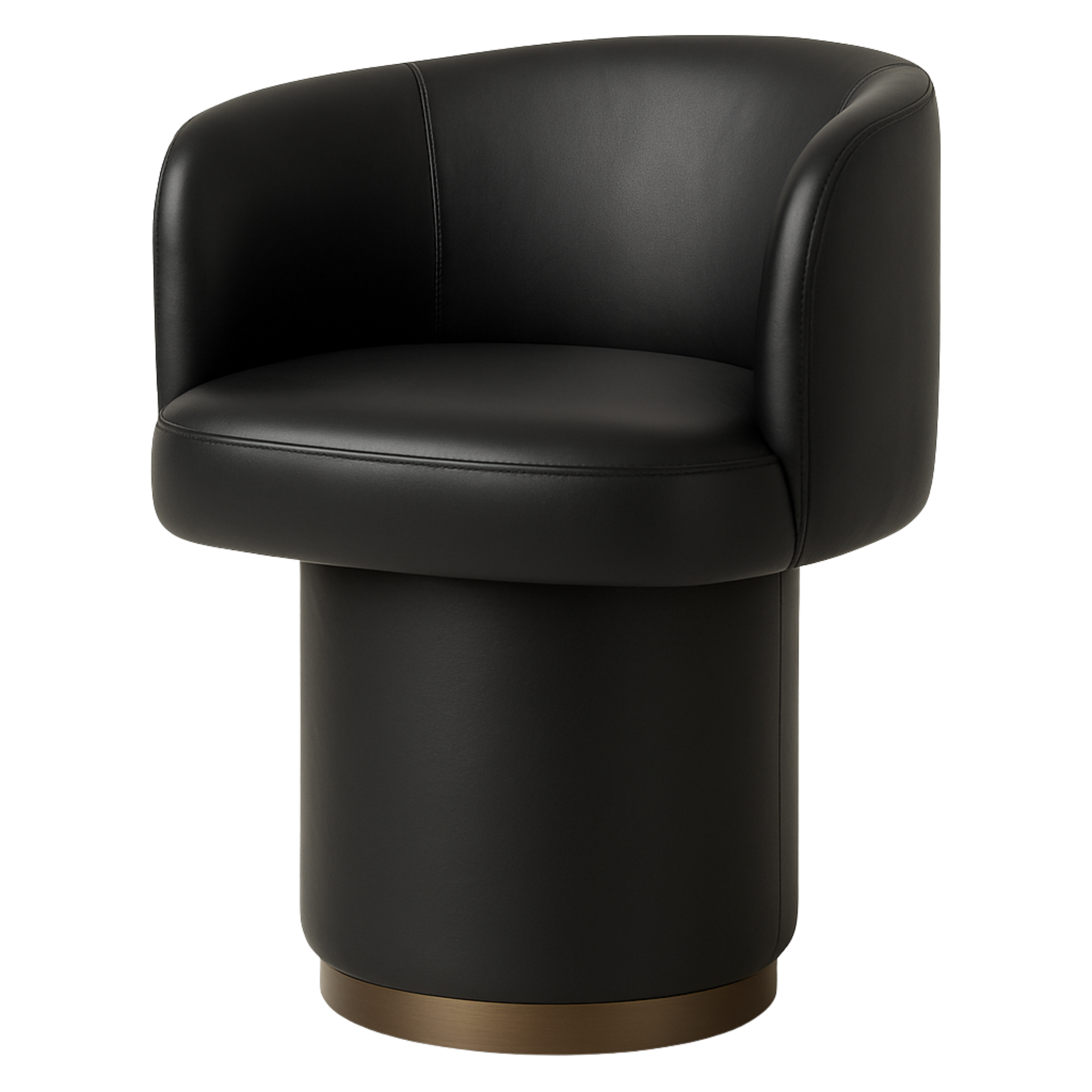 Marly Swivel Dining Chair | Black Leather