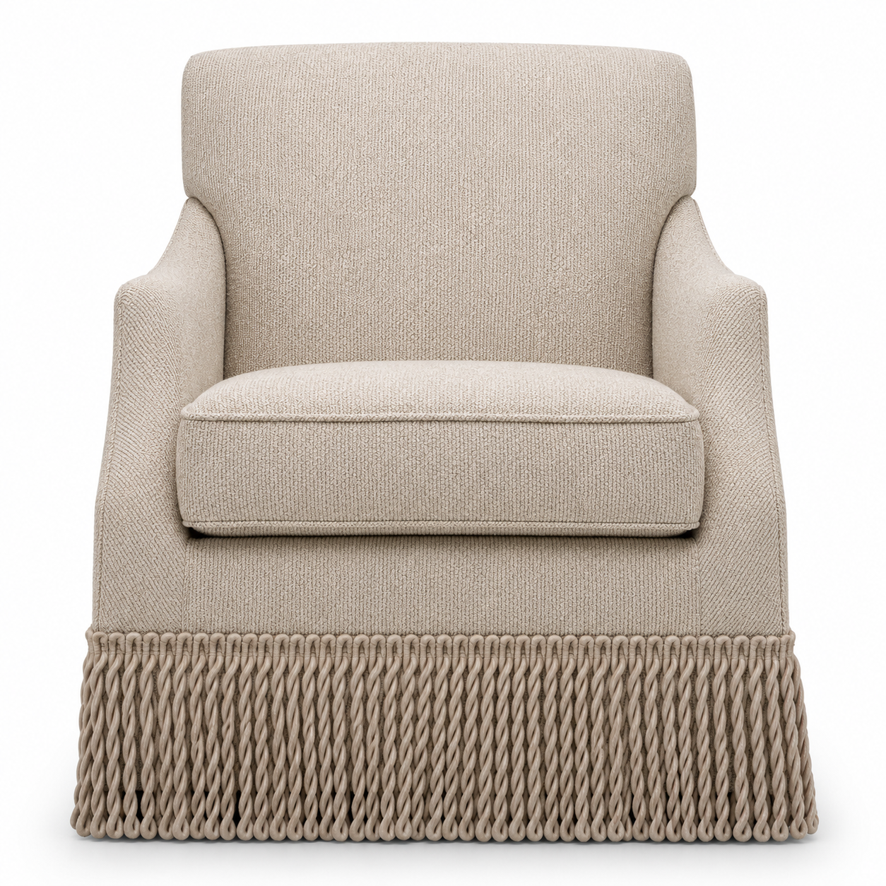 Madison Bullion Fringe Swivel Chair