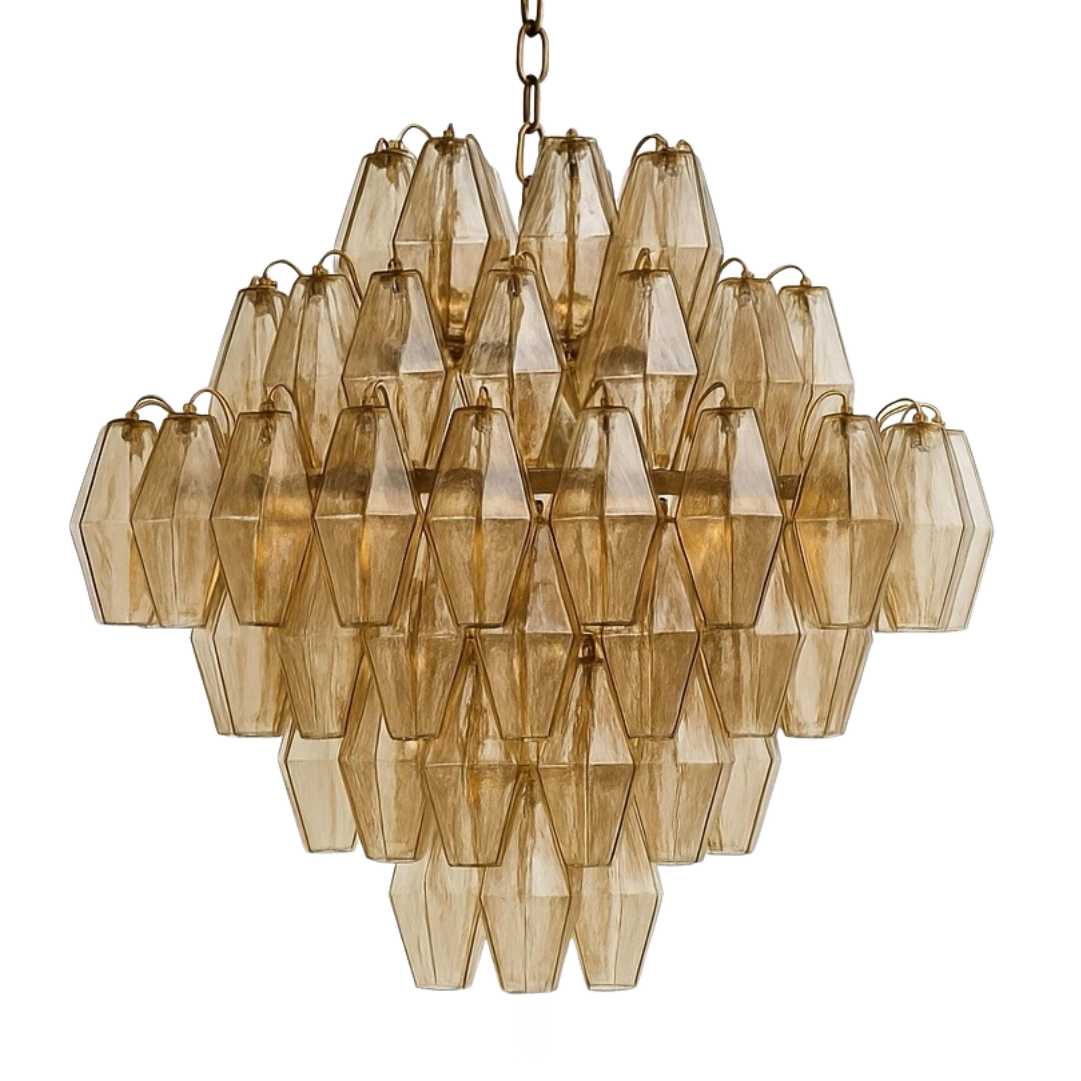 Benini Amber Glass Chandelier | Large